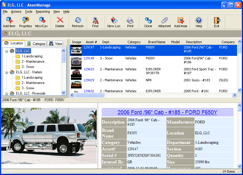 AssetManage Enterprise Asset Software Screenshot