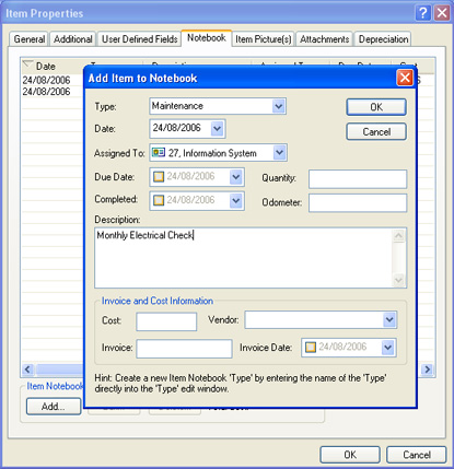 Keep track of Asset Maintenance and Other Expenses